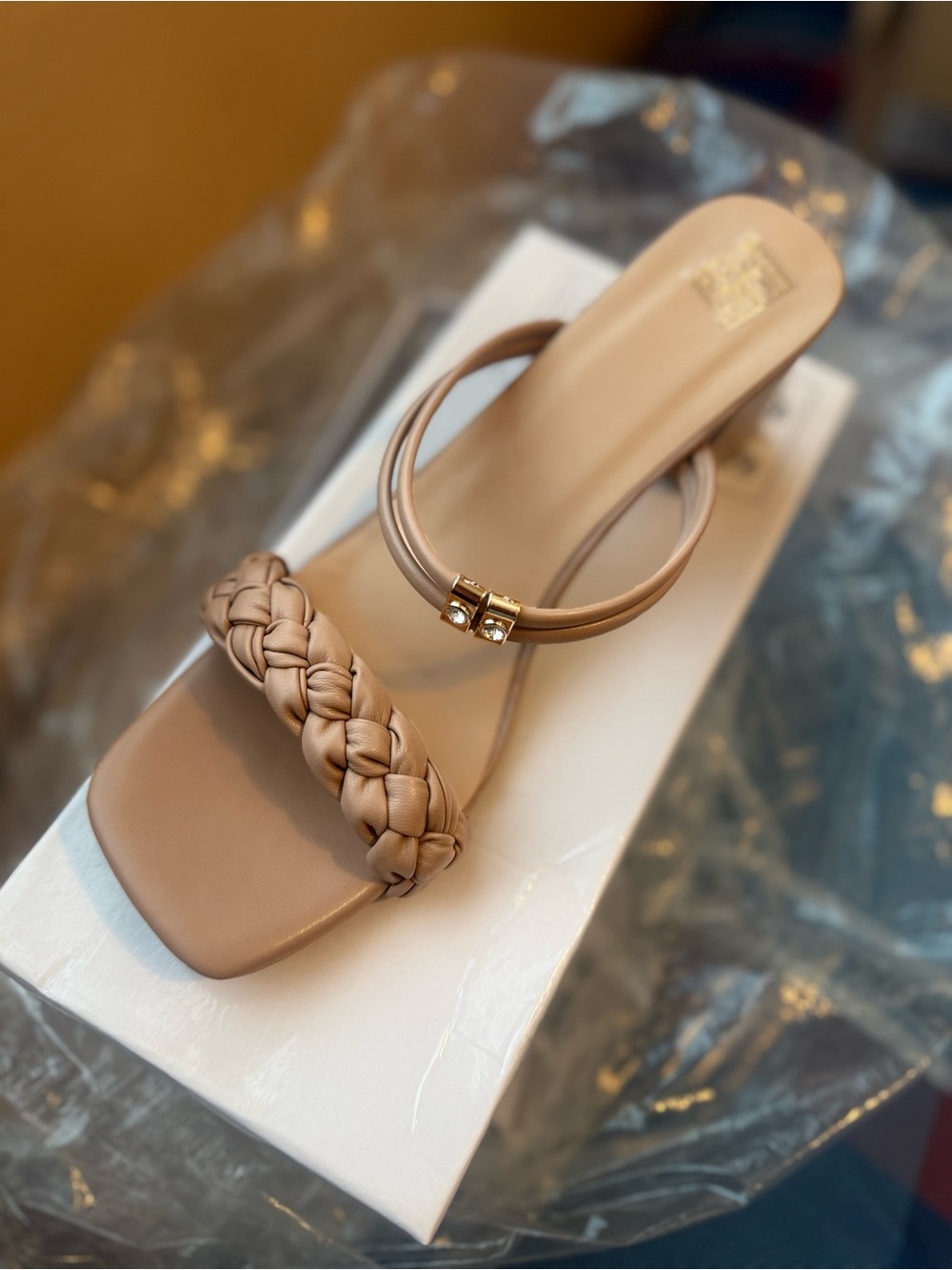 Braided Strap Women’s Slide Sandal - Nude